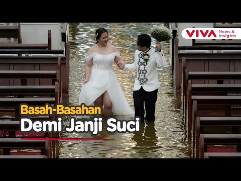 Pernikahan di Tengah Banjir, Cinta Jade dan Jamaica Tak Terbendung