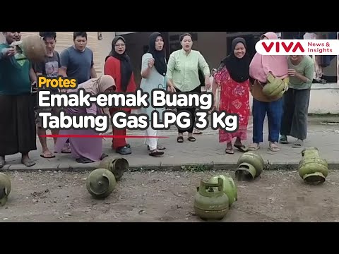 Kelangkaan Gas LPG! Emak-emak Ngamuk Buang Gas LPG 3Kg