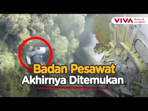 Akhirnya Tim SAR Temukan Badan Pesawat 42-500 ATR di Lereng Terjal