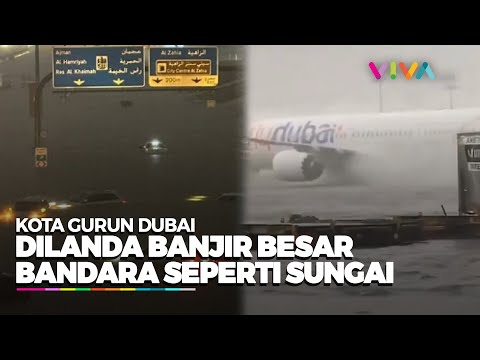 Video Horor Dubai Digulung Banjir, Landasan Bandara Jadi 'Lautan'