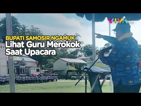 Kemarahan Bupati Samosir Lihat Para Guru Lancang saat Upacara Peringatan
