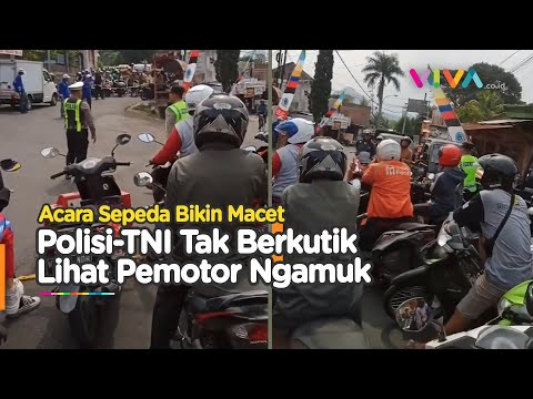 Polisi 'Mematung' Saat Ratusan Warga Batu Ngegas, Pesepeda Disoraki