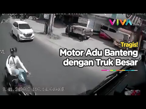 DETIK-DETIK Adu Banteng Aerox vs Truk Tanki BMM, Aerox Tak Berbentuk