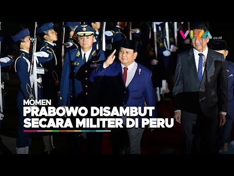 Siap Hadiri KTT APEC, Kedatangan Presiden Prabowo di Peru Disambut Prosesi Militer
