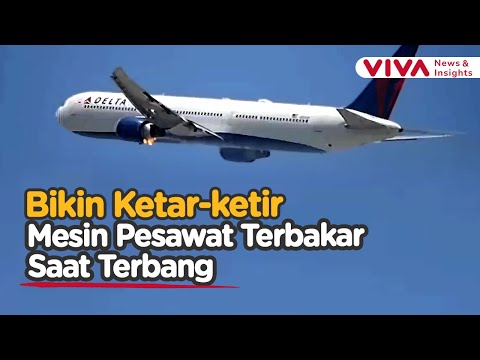 Detik-detik Mencekam, Mesin Pesawat Terbakar Usai Lepas Landas