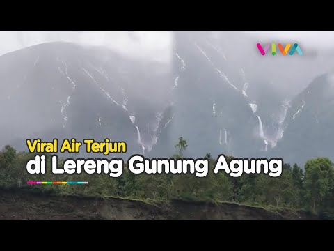 Unik, Air Terjun Bertingkat Muncul di Lereng Gunung Agung