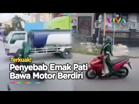 Penyebab Dibalik Aksi Gila Emak-emak Berdiri di Motor Nyaris Terdepak Truk