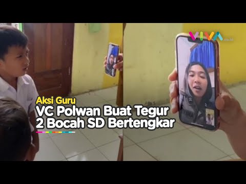 LUCU! Murid SD Bertengkar, Guru Inisiatif VC Polwan