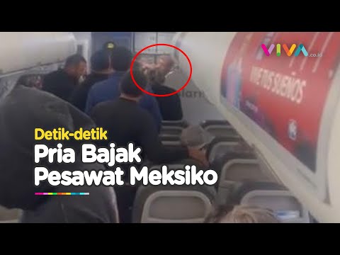 TEGANG! Video Pria Misterius Nekat Bajak Pesawat Maskapai Meksiko