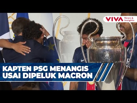 Tangis Marquinhos saat Bawa Trofi Champions ke Istana Elysee