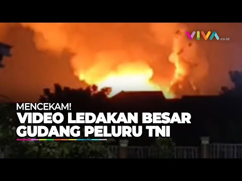 MENCEKAM! Detik-detik Ledakan Besar Gudang Peluru TNI