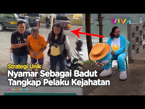 GOKIL! Aksi Polisi Jadi Badut Doraemon Demi Pelaku Kejahatan