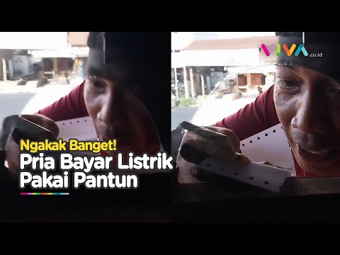 KOCAK! Momen Seorang Pria Bayar Listrik Pakai Pantun
