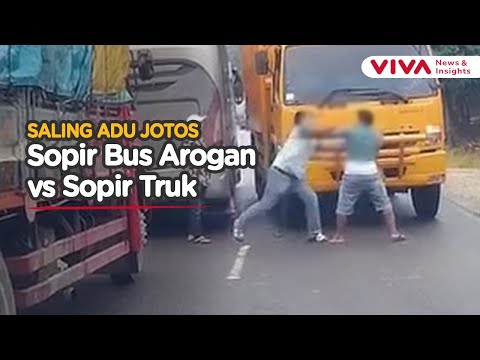 Aksi Arogan Sopi Bus, Maksa Nyalip hingga Berujung Baku Hantam