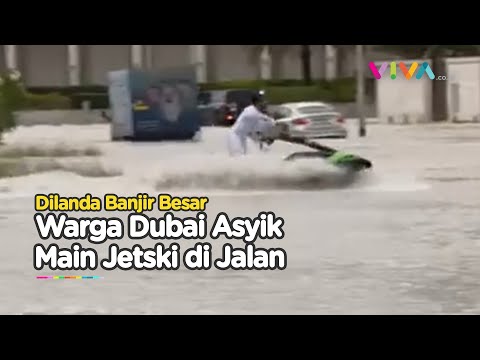 Banjir Dubai Jadi 'Jalan Ninja' Bahagia Warga, Asyik Jetski