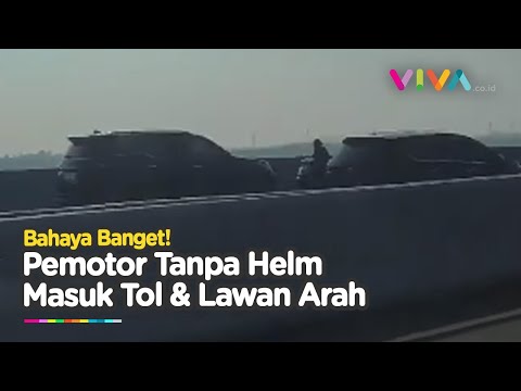 Modal Nekat! Motor Masuk Jalan Tol MBZ Tanpa Helm dan Lawan Arah
