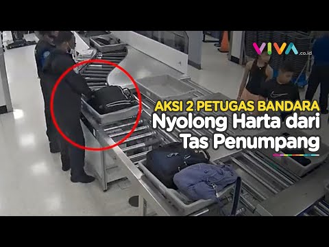 Rekaman CCTV Petugas Bandara Rogoh 'Harta' Penumpang