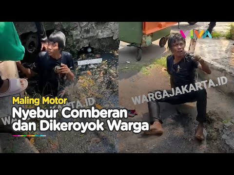 NANGIS HISTERIS! Maling Motor 'Kuyup' Digebukin Warga