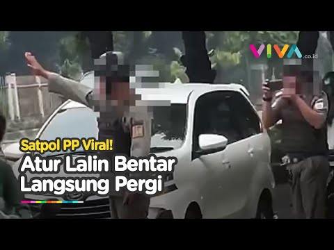 Cuma 2 Menit Atur Lalu Lintas, Satpol PP Foto Lalu Pergi