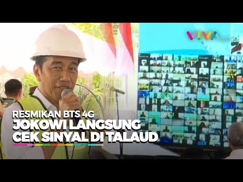 Senyum Bahagia Jokowi Resmikan Satelit Satria 1 Dan BTS 4G di Talaud Sulut