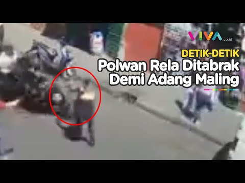 Polwan Terpental Nyaris Tewas Saat Tangkap Maling Berkendara