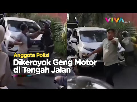 Padahal Niatnya Baik, Anggota Polisi Malah Dikeroyok Geng Motor