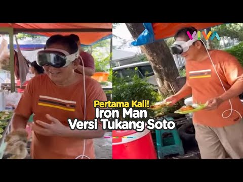 GOKIL! Tukang Soto Melayani Sambil Pakai Apple Vision Pro