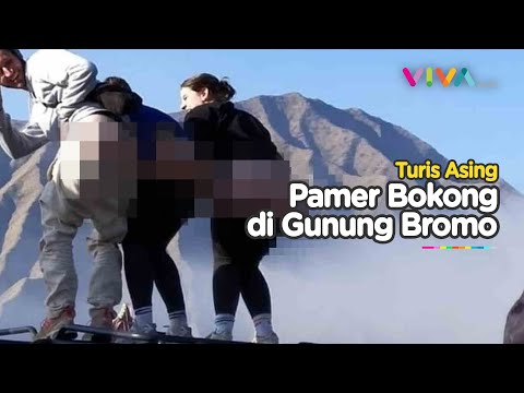GAK SOPAN! Tiga Turis Belanda Pamer Bokong di Gunung Bromo