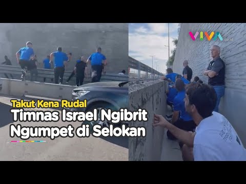 VIDEO Timnas Israel Ketakutan Takut Kena Rudal, Auto Masuk Selokan