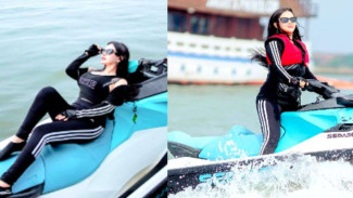 Potret Penyanyi Cantik Novi Rizki Tunggangi Jet Ski Seorang Diri Tuai Sorotan, Warganet: Keren!